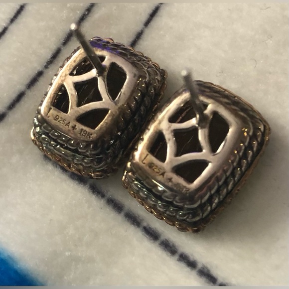 Lorenzo Earrings 18k Gold 925 Sterling Silver Vintage Designer Real Jewelry - Picture 3 of 5